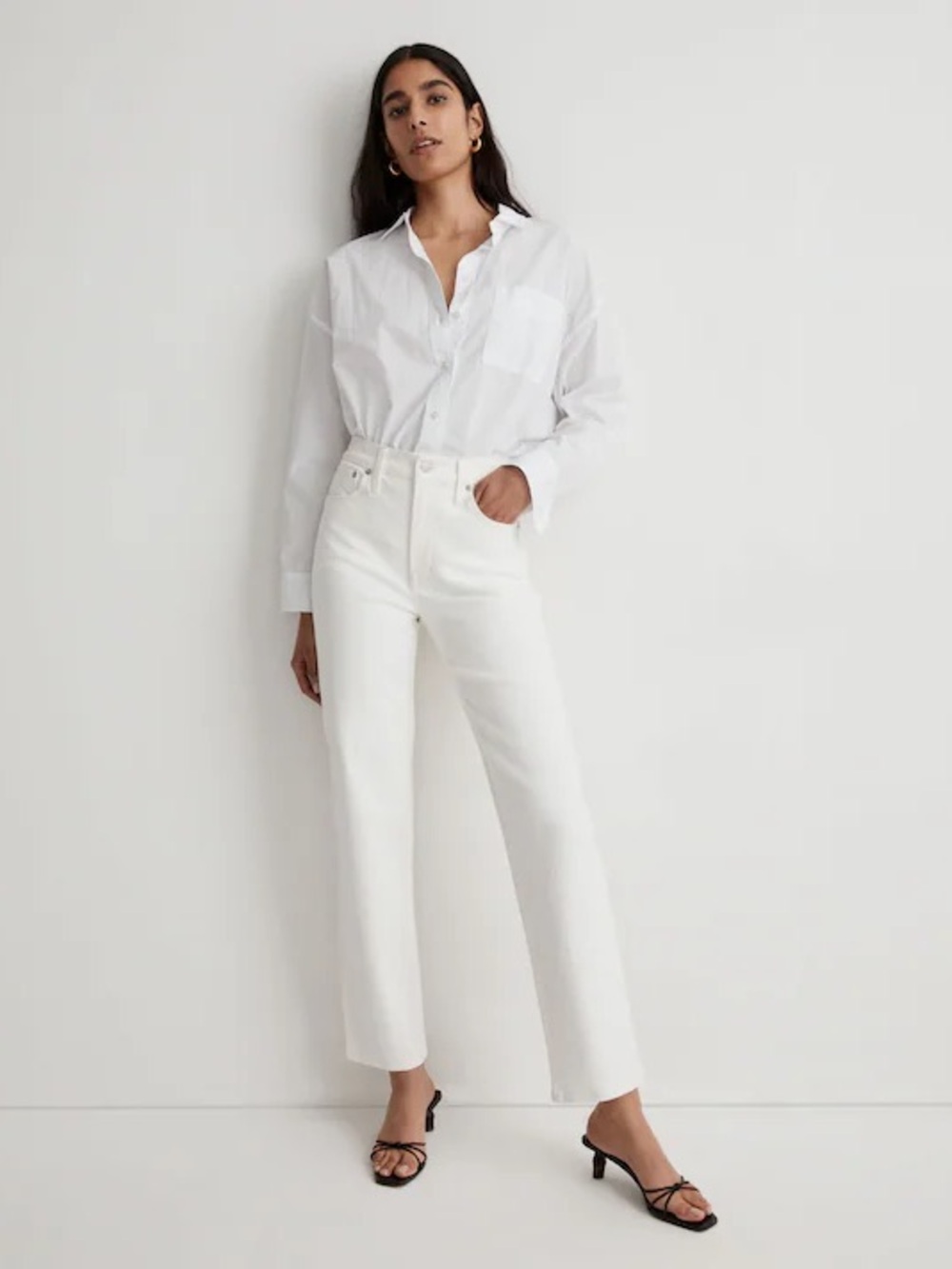 Madewell Perfect Vintage Straight Jean in Tile White Size 26